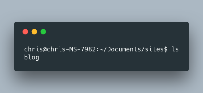 showing list of files/folders in a terminal window