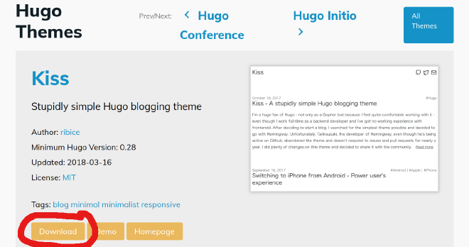 where to download a Hugo theme